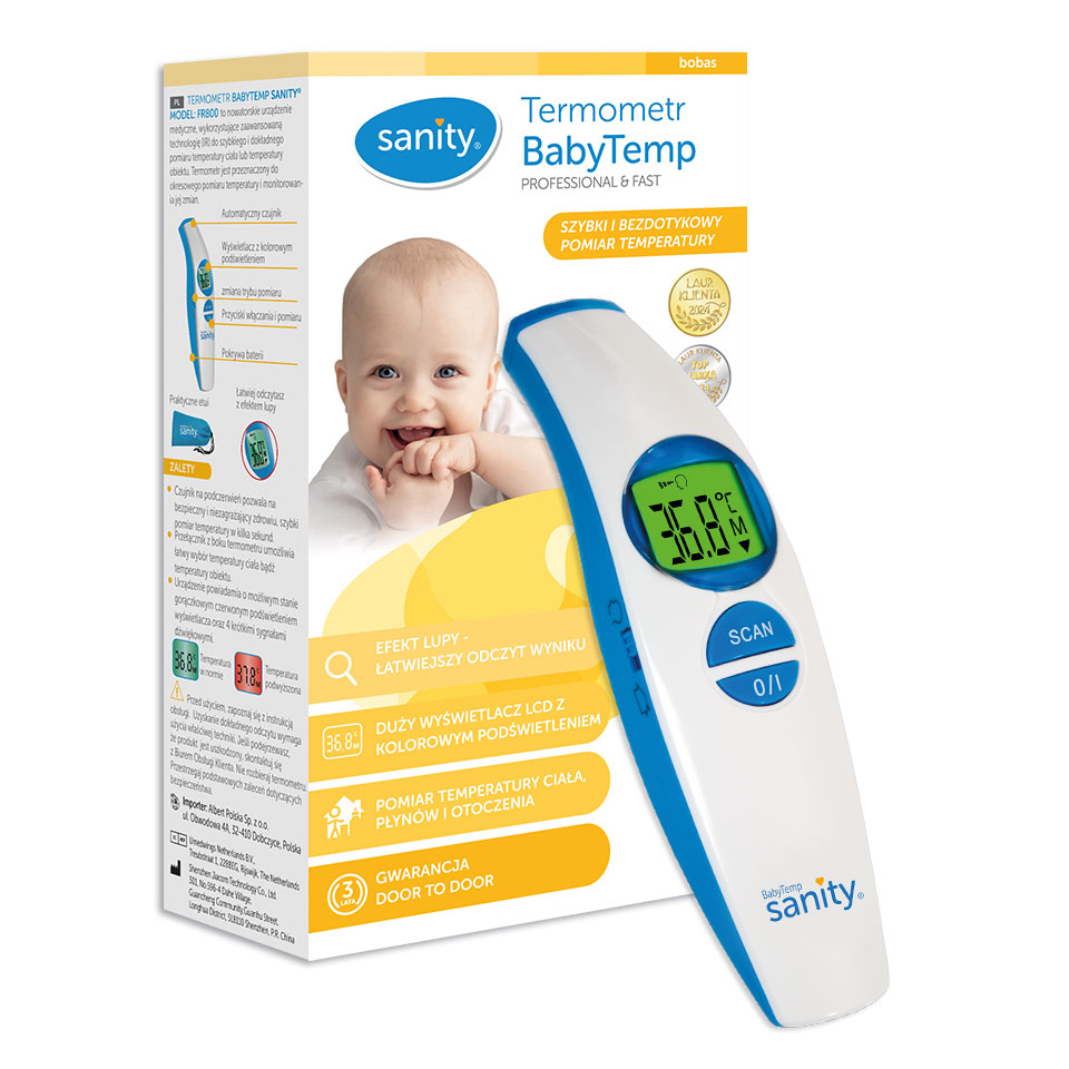 Termometr bezdotykowy BabyTemp Sanity AP 3116 z ekranem LCD 1 Termometr bezdotykowy BabyTemp Sanity AP 3116 z ekranem LCD